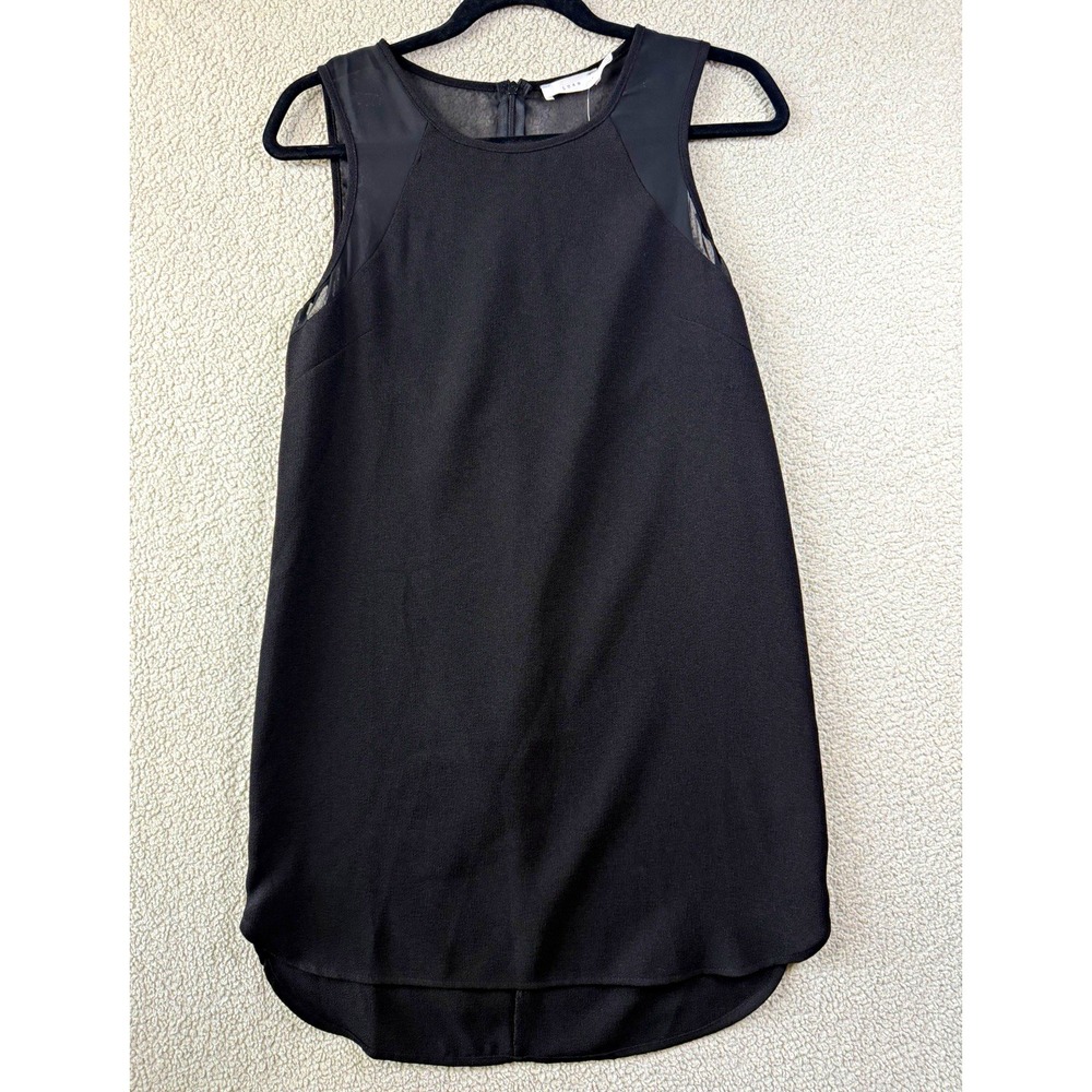 Lush Women's Small Black Sleeveless Shift Dress Sheer Mesh Hi Low NWT